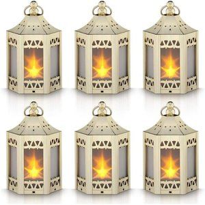 Mini Star Lantern with Flickering LED,Battery Included,Decorative HangingLantern